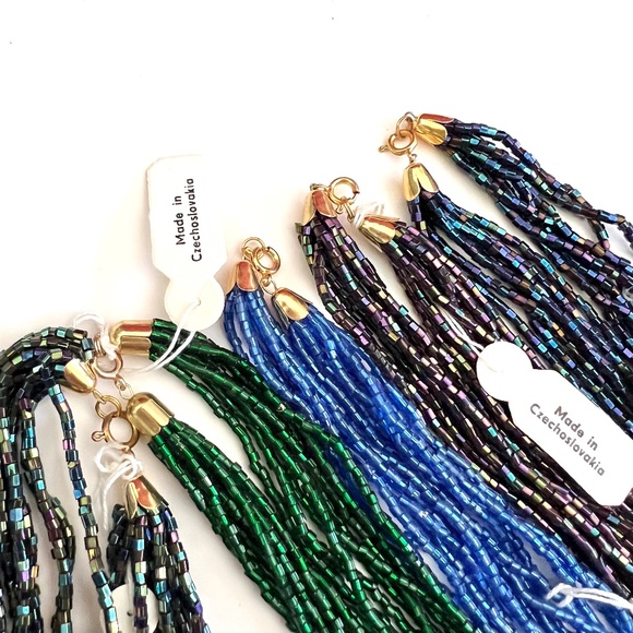 VTG 5 Deadstock Multistrand Czech Bead Necklaces - Picture 3 of 3